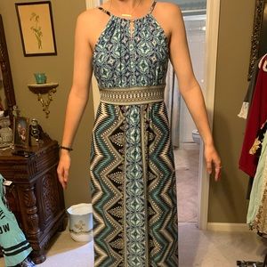 Black & Blue Maxi Dress